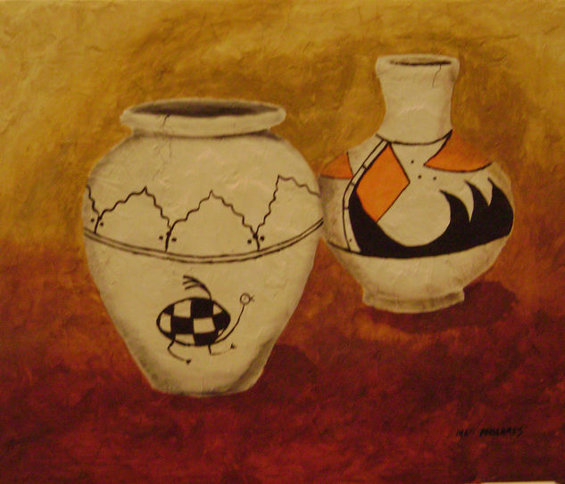 Vasijas2 Oil Panel Still Life Paintings