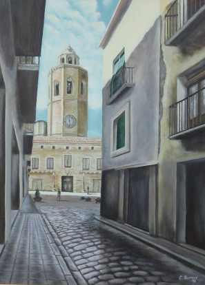 Mañana en Cervera Oil Canvas