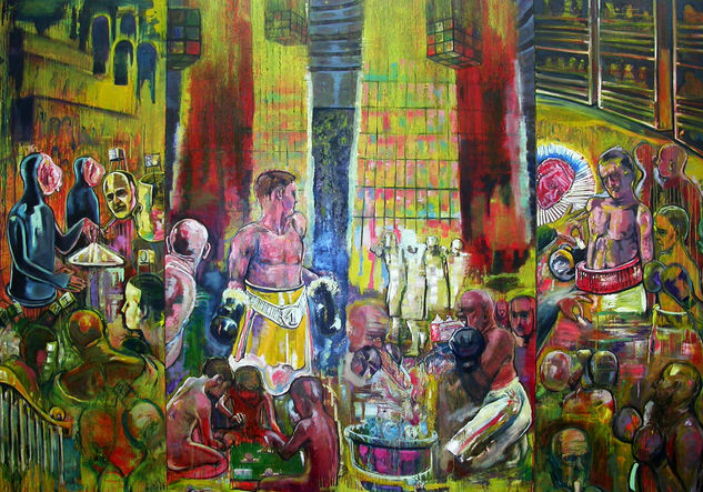 La fábrica de color Oil Canvas Figure Painting