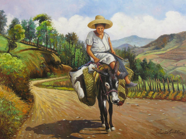 MARCHANTA EN LA CARRETERA DEL VALLE DE CONSTANZA Oil Canvas Landscaping