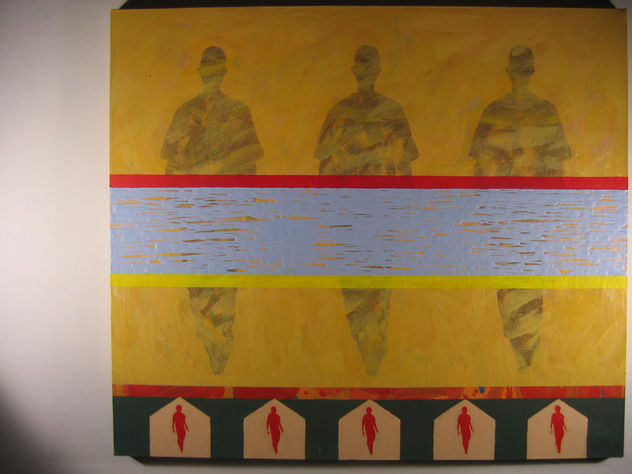 De la serie Quimeras, trashumantes tras el horizonte, Acrílico sobre lienzo 89 x 102. 2007