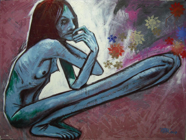 feng shui Mixed media Canvas Figure Painting