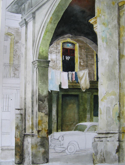 Havana Vieja Watercolour Canvas Others