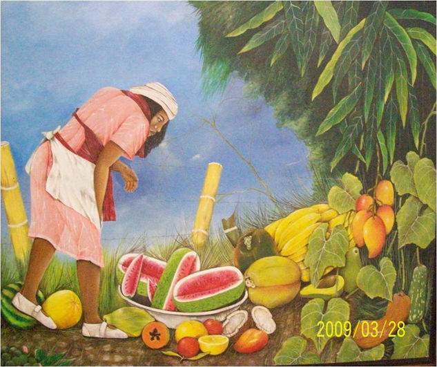 la recolectora de frutas Óleo Lienzo Paisaje