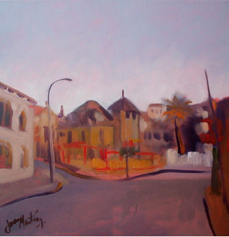 La casa del torreón Oil Canvas Landscaping