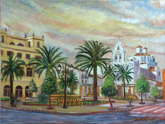 PLAZA DEL CRISTO II Oil Canvas Landscaping