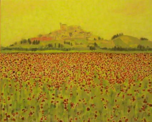 toscana. papaveri. Acrylic Canvas Landscaping