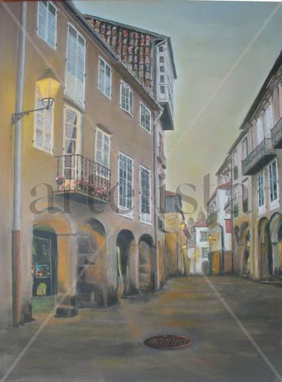 Atardecer en Compostela Oil Canvas Landscaping