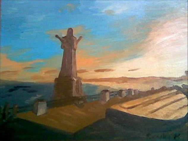 El Cristo del mar Óleo Lienzo Paisaje