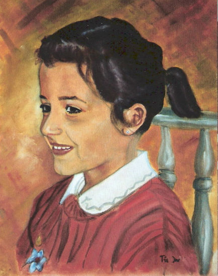 CRISTINA L.A. Óleo Tabla Retrato