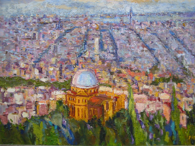 Barcelona desde el tibidabo Oil Canvas Landscaping