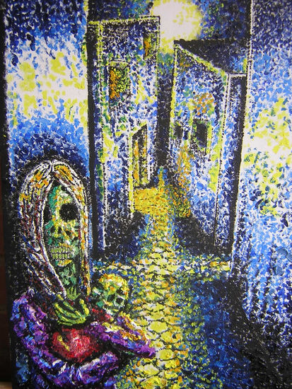 noche de los muertos en la ciudad  de Ocosingo Acrylic Canvas Landscaping