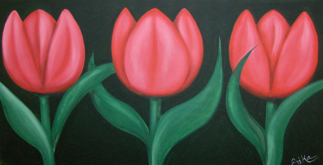 tulipanes Acrylic Canvas Floral Painting