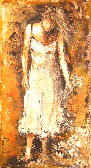 Mujer Oil Paper Figure Painting