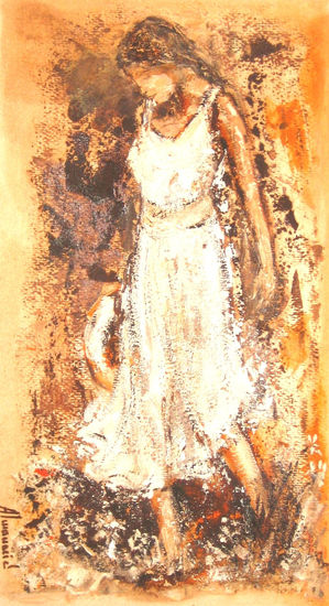 Mujer II Oil Paper Figure Painting