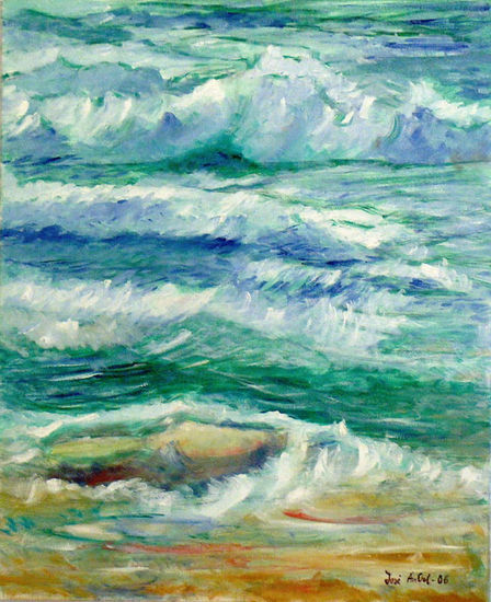 MARINA BRAVA Oil Canvas Marine Painting