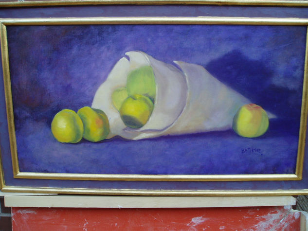 cucurucho con manzanas Oil Canvas Still Life Paintings