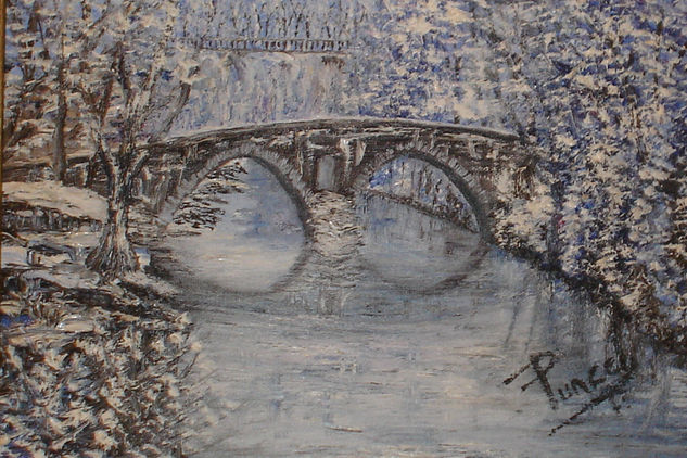 puente nevado Oil Canvas Landscaping