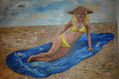 joven tomando el sol