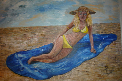 Joven tomando el sol