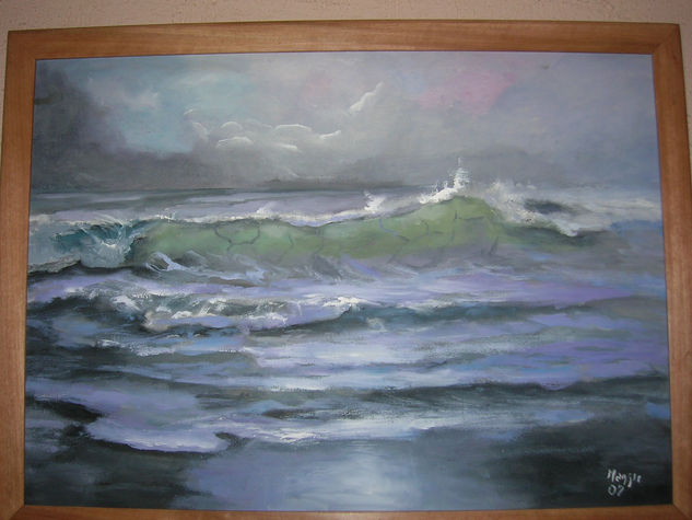 PLAYA NOCTURNA Oil Canvas Marine Painting