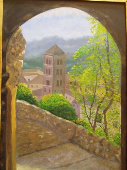 arco del pueblo Óleo Tabla Paisaje