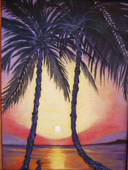 atardecer antillano Oil Canvas Landscaping