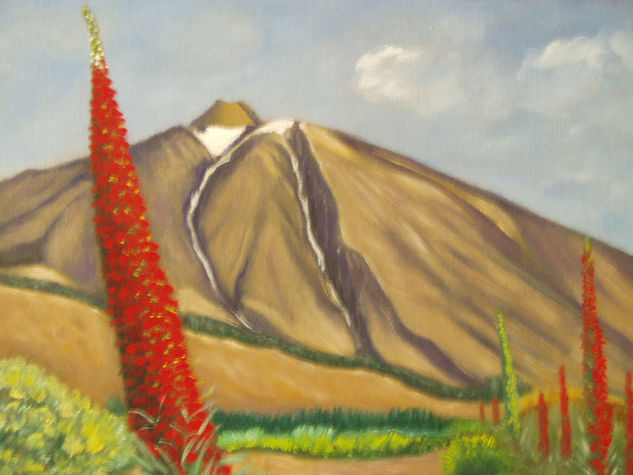 primavera en el teide. Óleo Lienzo Paisaje