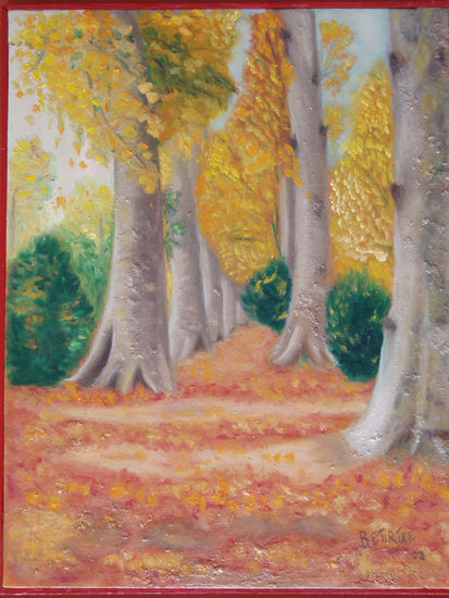 otoño en el parque. Oil Canvas Landscaping