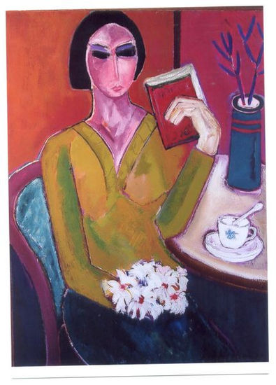 Hortensia D. siempre tomaba el café con un poco de sal, como en Cuba Oil Canvas Portrait