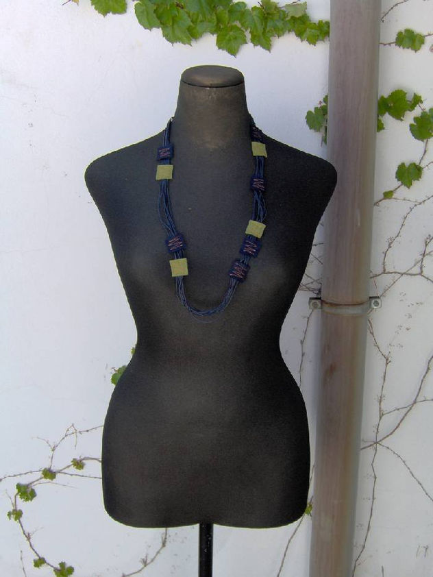 colgante de cuadrados textiles