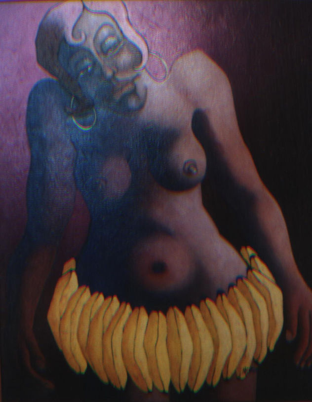 Moraiva en el Disfraz (faldita de bananas) de la Josephine Baker