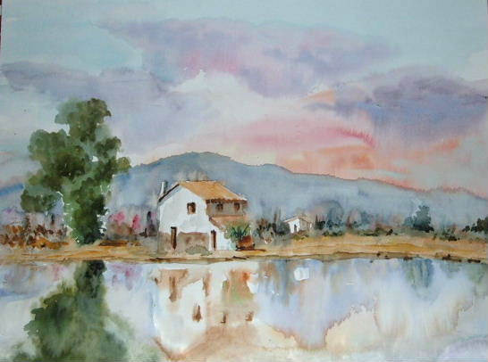 Reflejos en el delta Watercolour Paper Landscaping