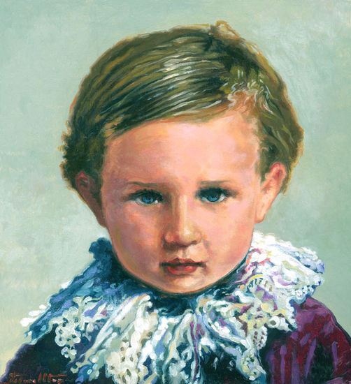 Estudio cabeza de niño Oil Canvas Portrait