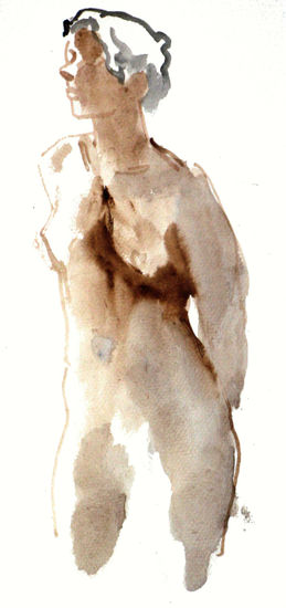 apunte de acuarela. Watercolour Paper Figure Painting