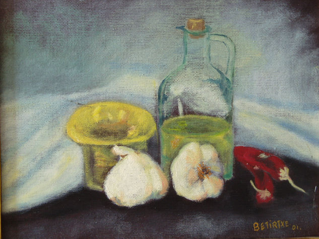 para el adobo. Oil Panel Still Life Paintings