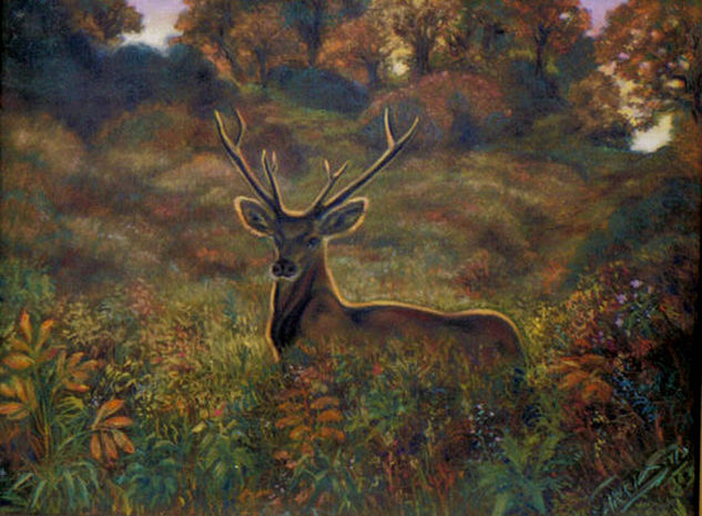 BAMBI EN OTOÑO Oil Canvas Landscaping