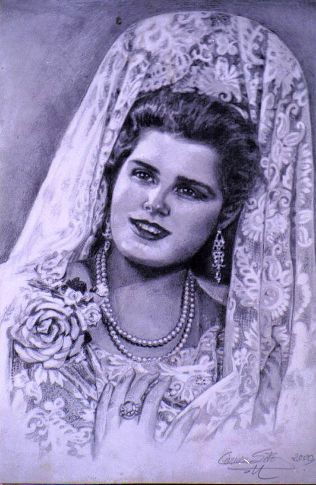 MUJER ANDALUZA CON MANTILLA
