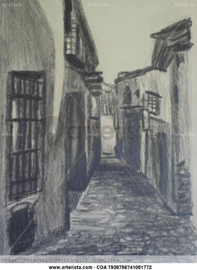 calle de Girona Pencil (Black) Paper Landscaping