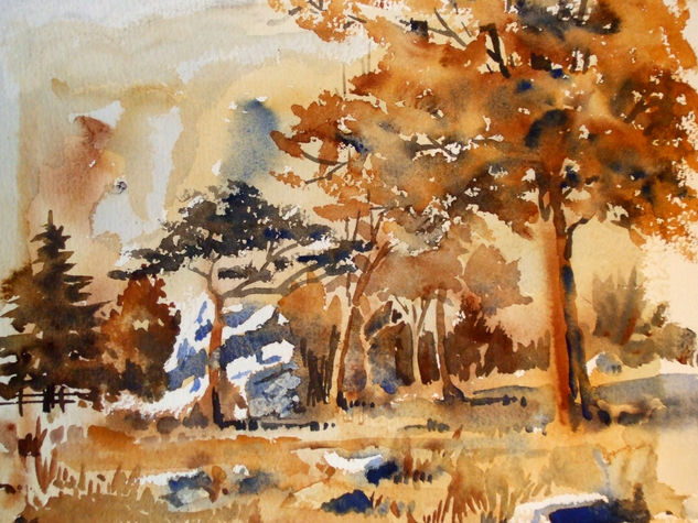 ocre dream Watercolour Paper Landscaping