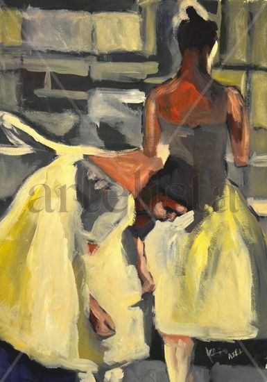 Preparativos Oil Card Figure Painting