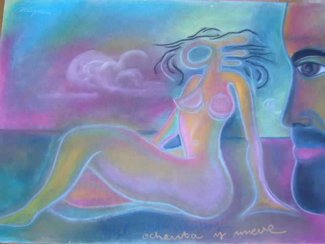 Desnudo contemplado Pastel Cartulina Desnudos