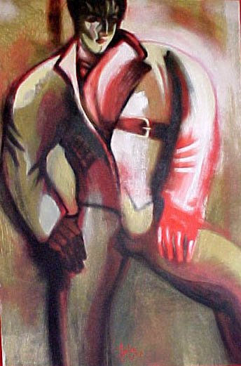 sin titulo Acrylic Textile Figure Painting