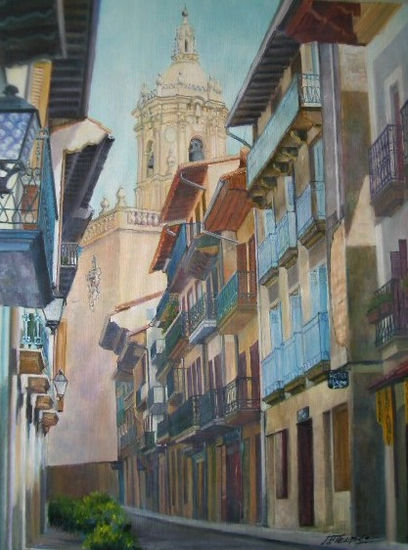 Calle Mayor Oil Canvas Landscaping