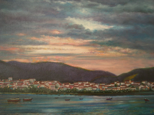 Atardecer en Hendaye Oil Canvas Landscaping