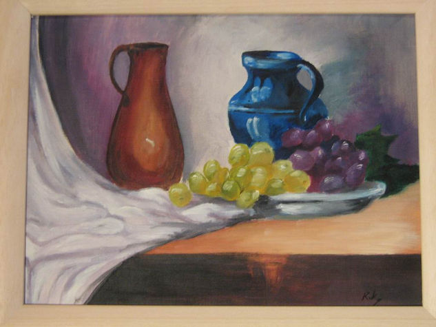 bodegón con uvas Oil Canvas