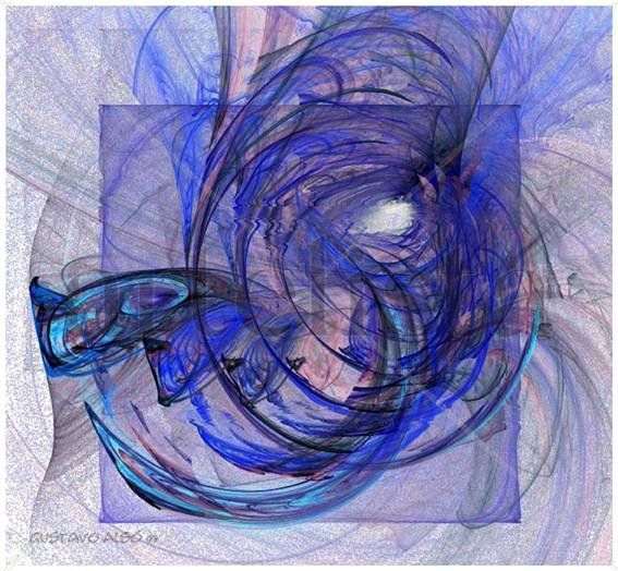 Composición en azul y rosa