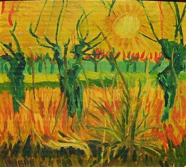 REPRODUCCIÓN DE PRADO CON PUESTA DE SOL DE VAN GOGH Oil Others Landscaping