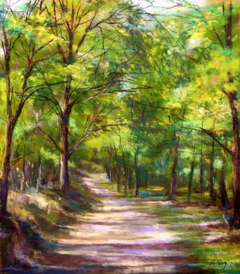 Un bosque cualquiera. Pastel Papel Paisaje