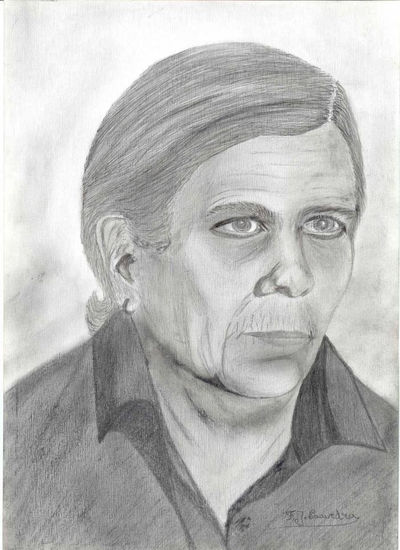 Abuela Lápiz (Negro) Papel Retrato